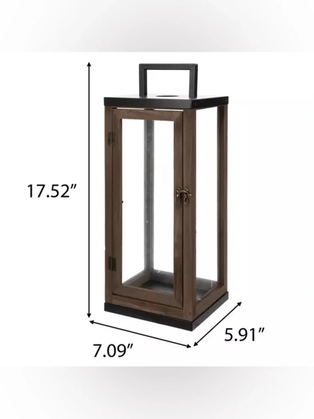Brown Rustic Farmhouse Wood Lantern